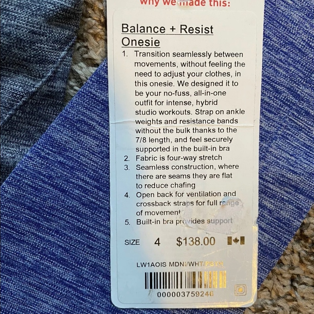 Lululemon Balance + Resist Onesie size 4 jumpsuit - Picture 4 of 5